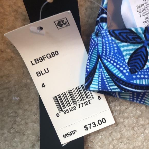 La Blanca Realist Bikini Top Cross Back Blue NWT - Picture 6 of 11